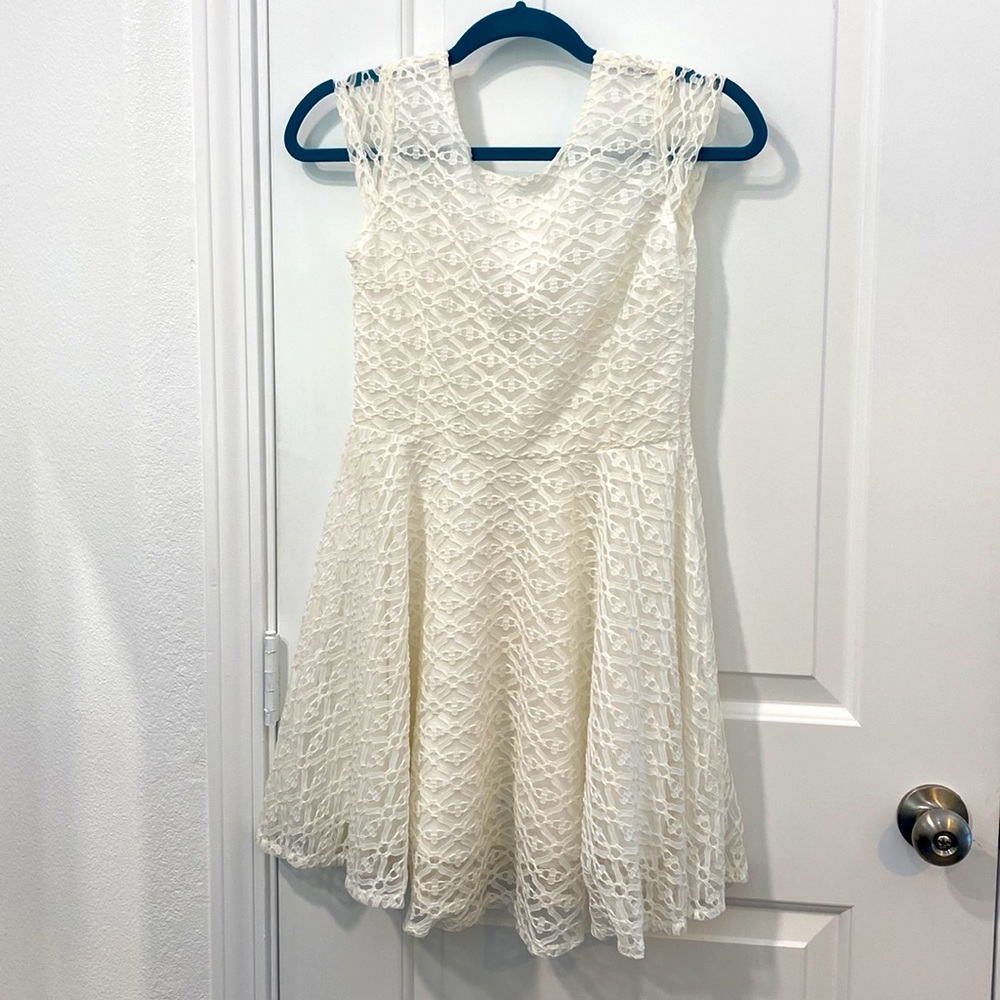 White Lace Sleeveless Dress, NWT